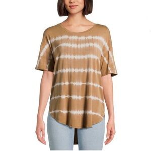 Time and Tru Women's Crewneck Solid & Tie-Dye Tunic Tee Size XL (16-18) Tan